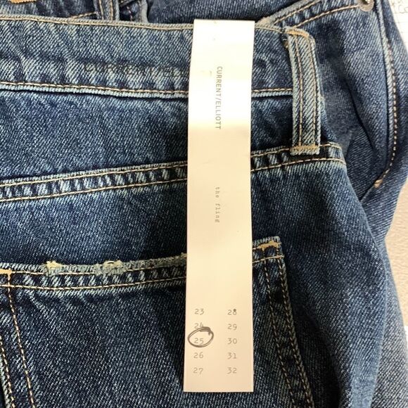 Current Elliott The Fling “1 year worn Rig” mid rise Boyfriend blue jeans. NWT - Picture 13 of 16